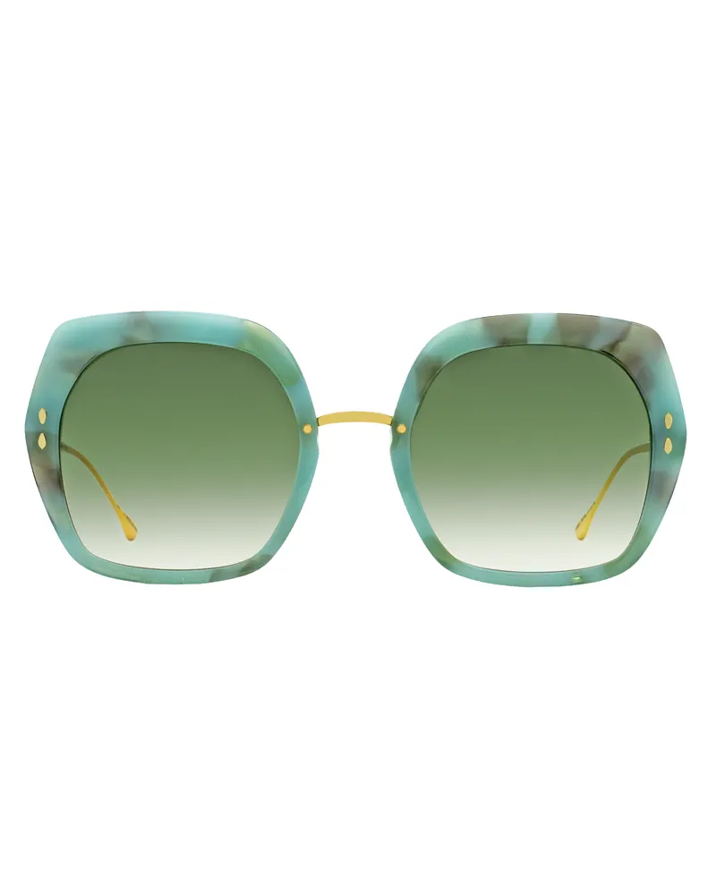 Isabel Marant Women's Square Sunglasses Im0085s Gc19k Green Marble 55mm Plastic (acetate)-Metal (acetate)/metal Green