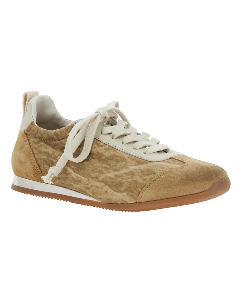 Uma Wang Women's Low-Top Sneakers Beige Ecosuede Viscose Trainers Beige