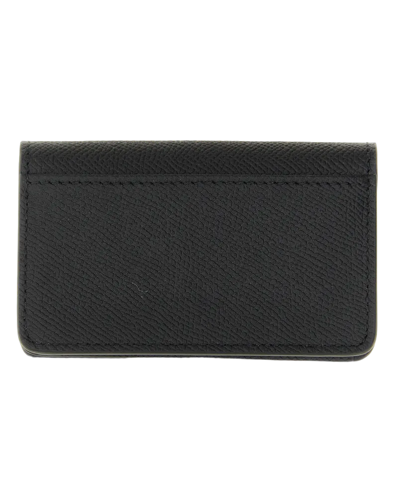 Maison Margiela Four Stitches Calfskin Card Case — Black Black