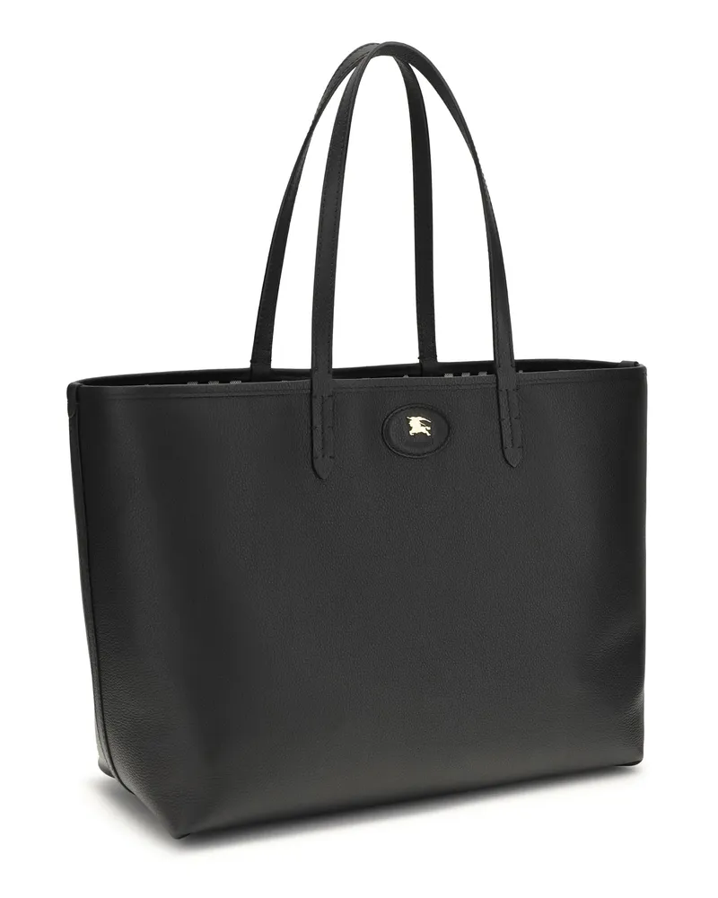 Burberry Women's Bloomsbury Medium Reversible Tote Bag Black-Black Calico Calf Leather Bos Taurus Shoulder Black/black Black