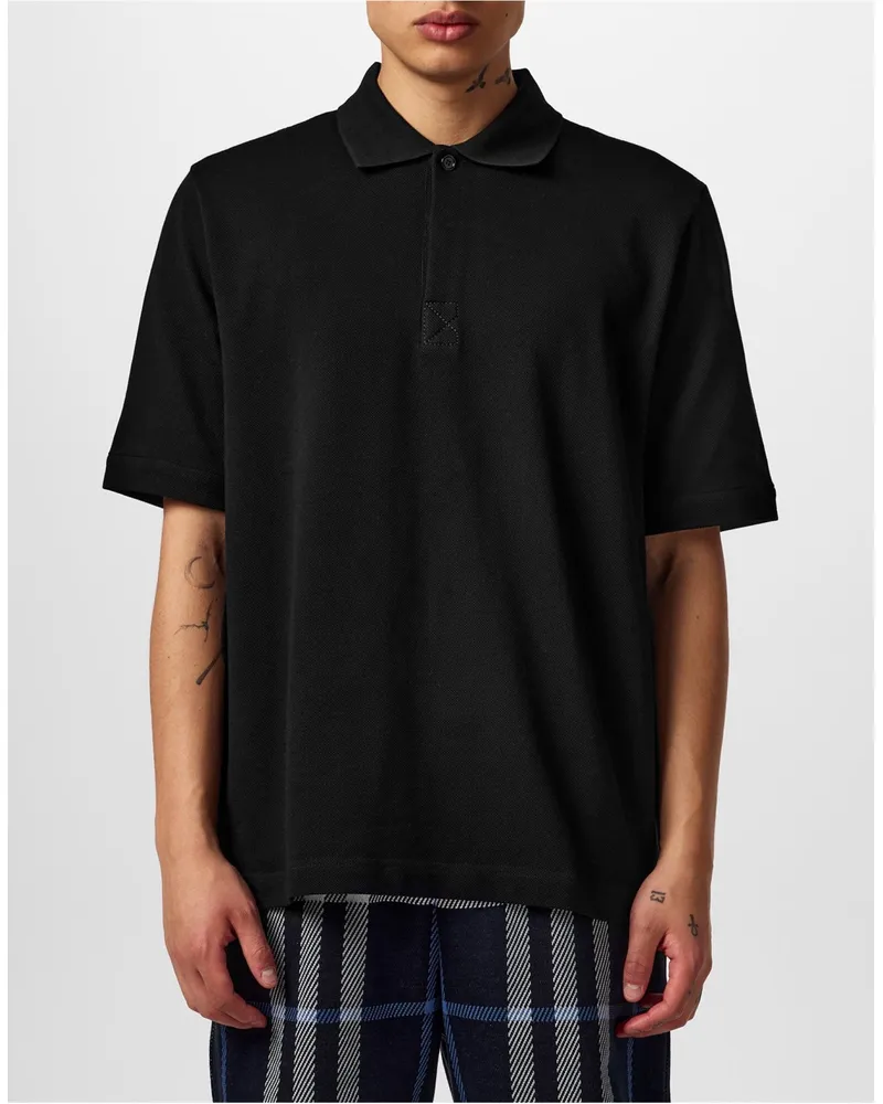Burberry Men's Short Sleeved Polo Shirt Black Clothing > & T-Shirts Black