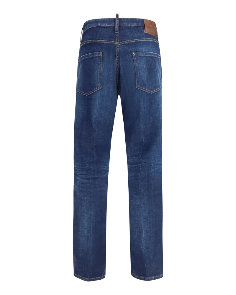 Dsquared2 Men's Jeans Teddy Navy Blue Cotton Navy