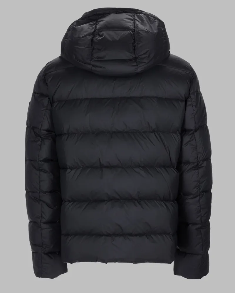 Fay Quilted Hooded Down Jacket — Black Black