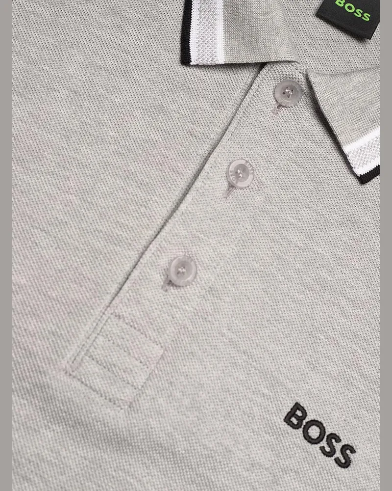 HUGO BOSS Cotton Piqué Polo Shirt — Gray Gray
