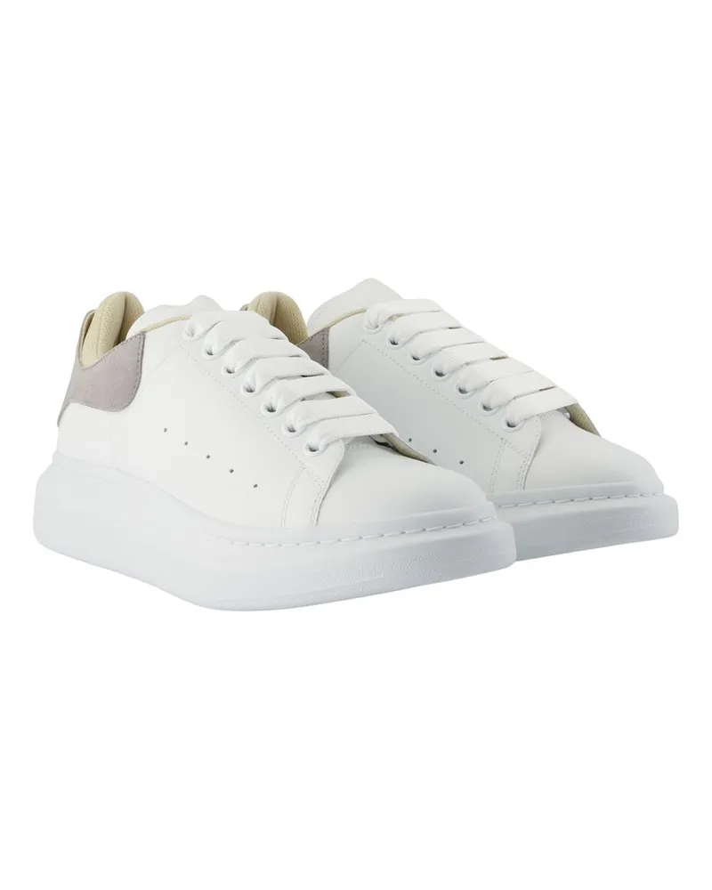 Alexander McQueen Men's Oversized Leather Sneaker White Calfskin White