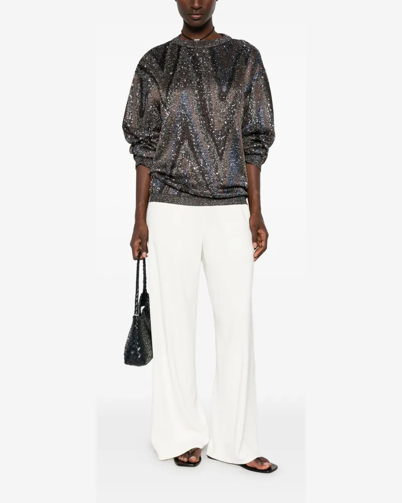 Missoni Sequin-Embellished Metallic Sweater — Black Black