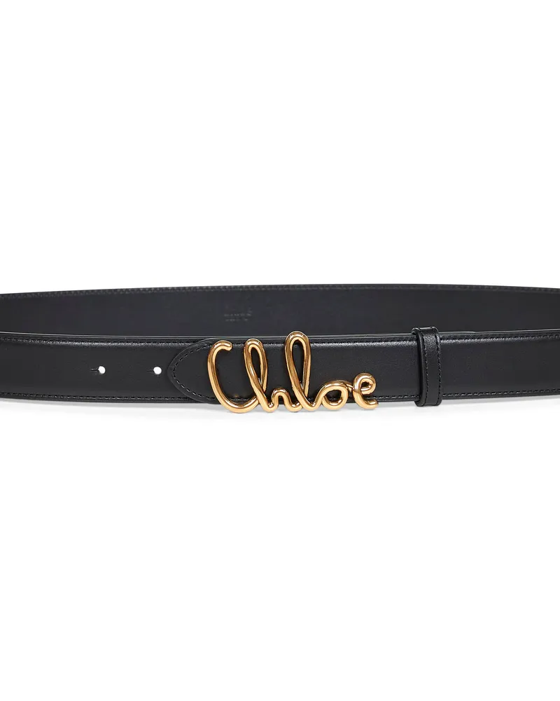 Chloé Women Black Iconic Leather Belt Calf Black