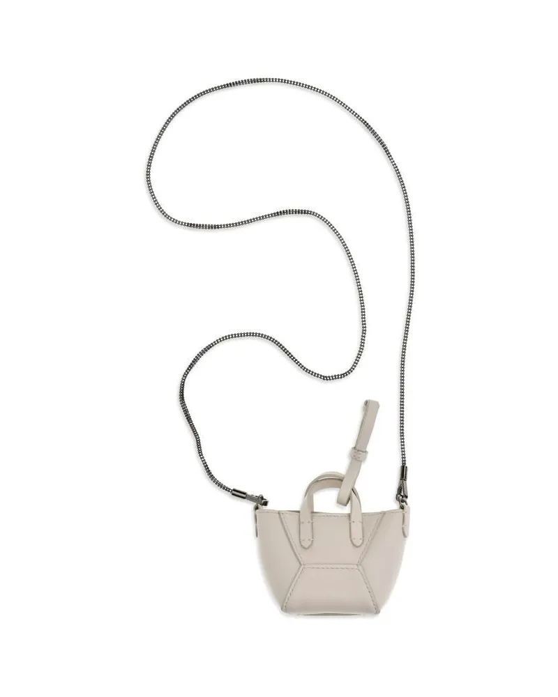 Brunello Cucinelli Women's Beige Calf Leather Bos Taurus Shoulder Bag Beige