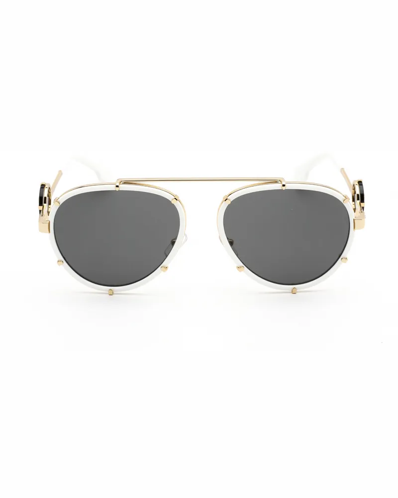 Versace Unisex Ve2232 Sunglasses White Gold