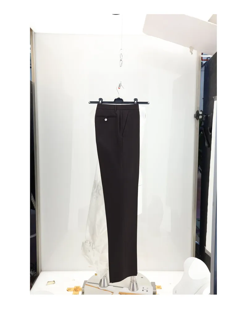 Dior Men's Trousers Wool Brown Brown