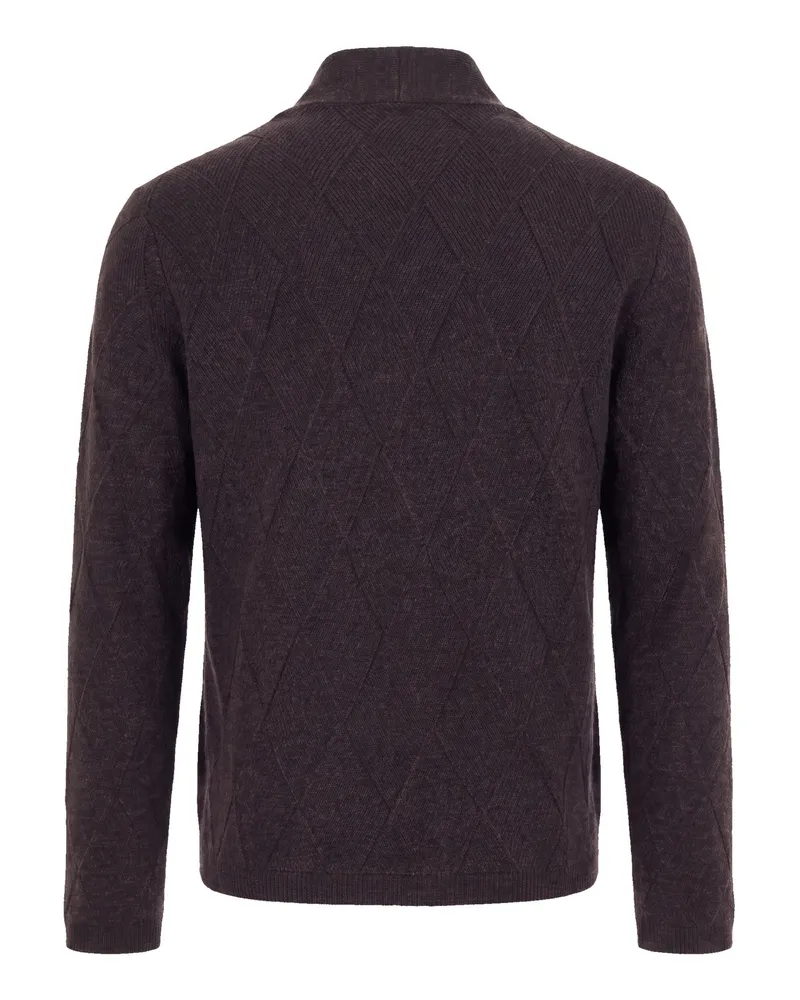 Emporio Armani Shawl Collar Virgin Wool Cardigan — Black Black