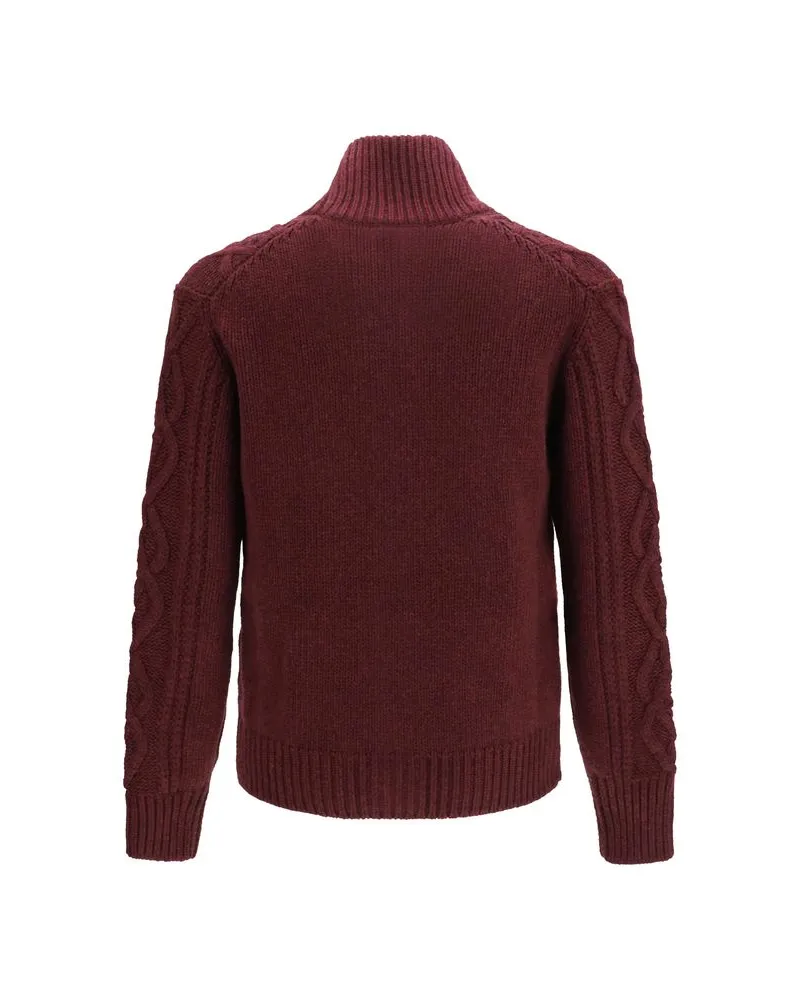 Brunello Cucinelli Men's Bordeaux Cashmere Cardigan Clothing Bordeaux