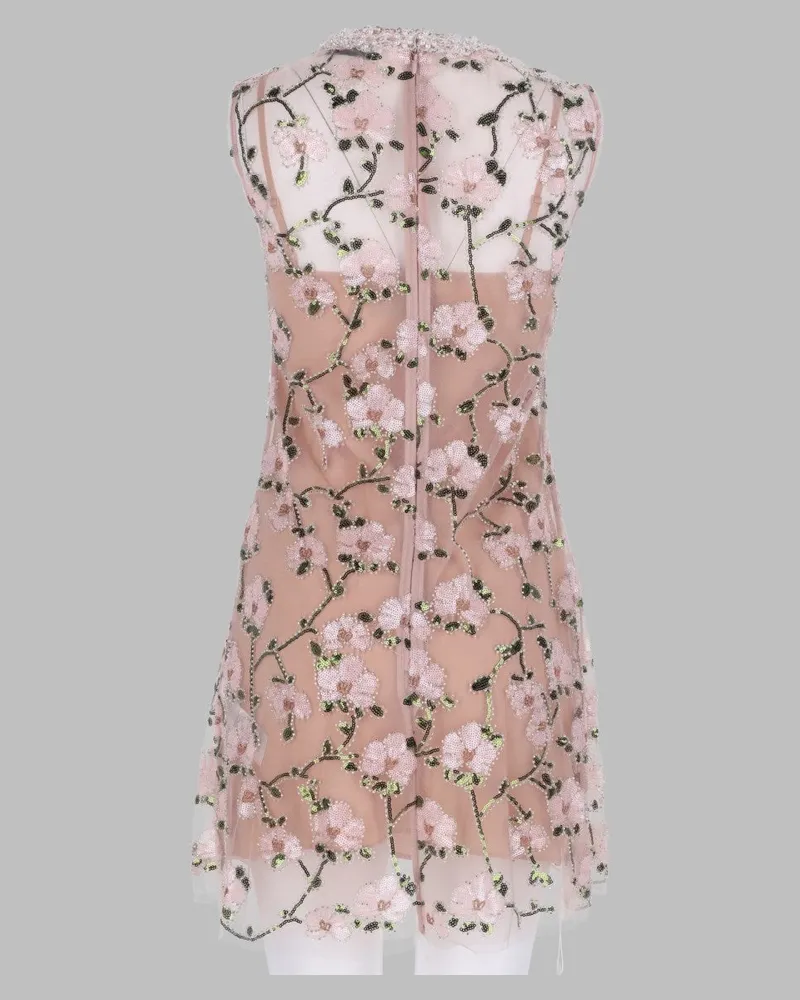 Self-Portrait Floral Embroidered Dress — Pink Pink