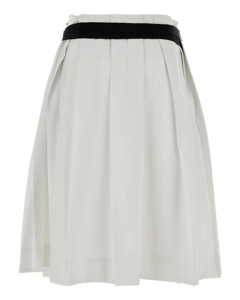 Prada Women's White Gabardine Skirt Bianco Exterior: Polyester Cotton Gonne White