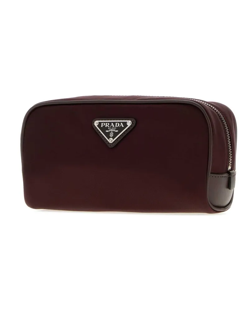 Prada Men's Aubergine Fabric Beauty Case Bordeaux Perfumes Burgundy