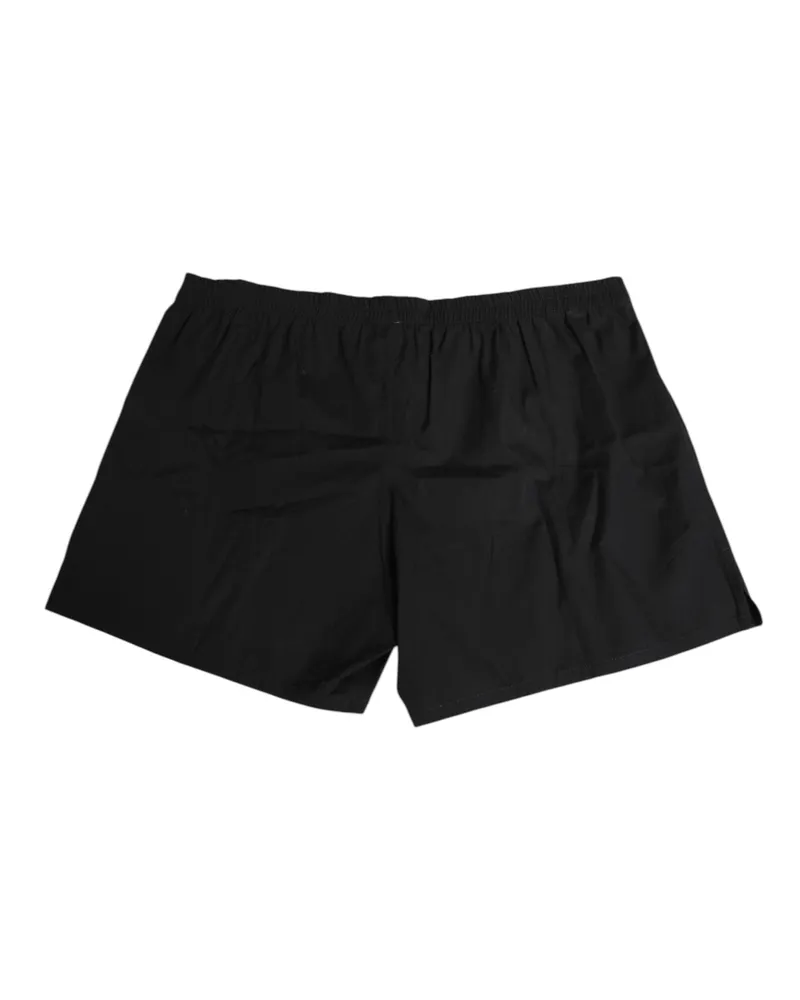 Dolce & Gabbana Cotton Elastic Waistband Swim Shorts — Black Black