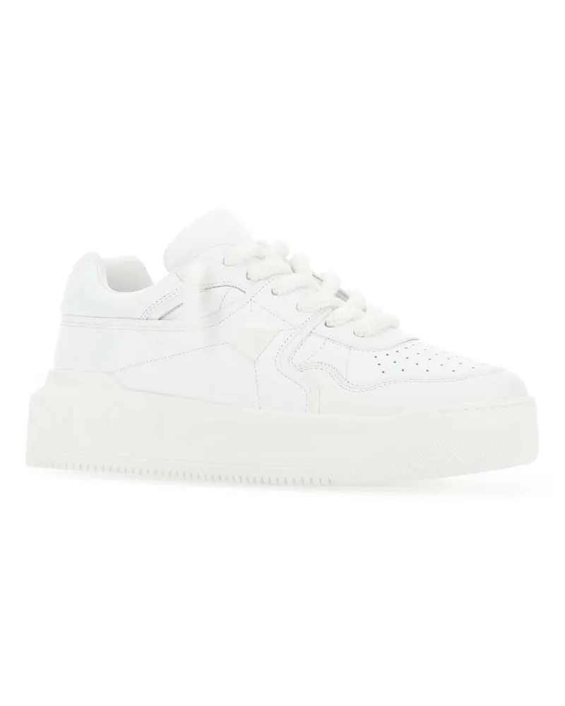 Valentino Garavani Men's White Nappa Leather One Stud Xl Sneakers Biancobiancobiancobiancol White