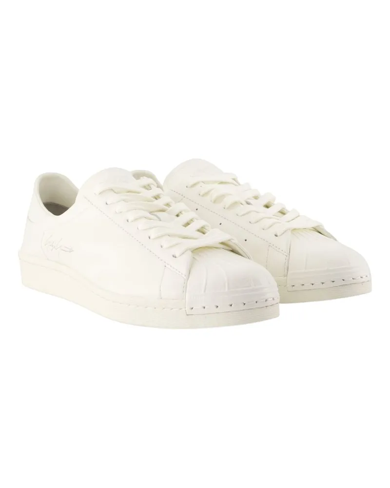 Y-3 Unisex Superstar Sneakers -  Leather White Calfskin Shoes White