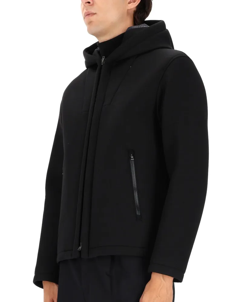 Herno Three-Layer Water-Repellent Viscose Jacket — Black Black