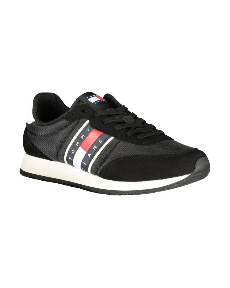 Tommy Hilfiger Contrast-Stripe Sneakers — Black Black