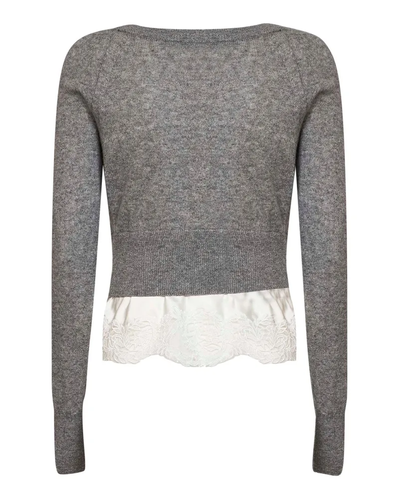 Ermanno Scervino Women's Cardigan, Cropped Cashmere, Grey Cardigans Sweater Gray