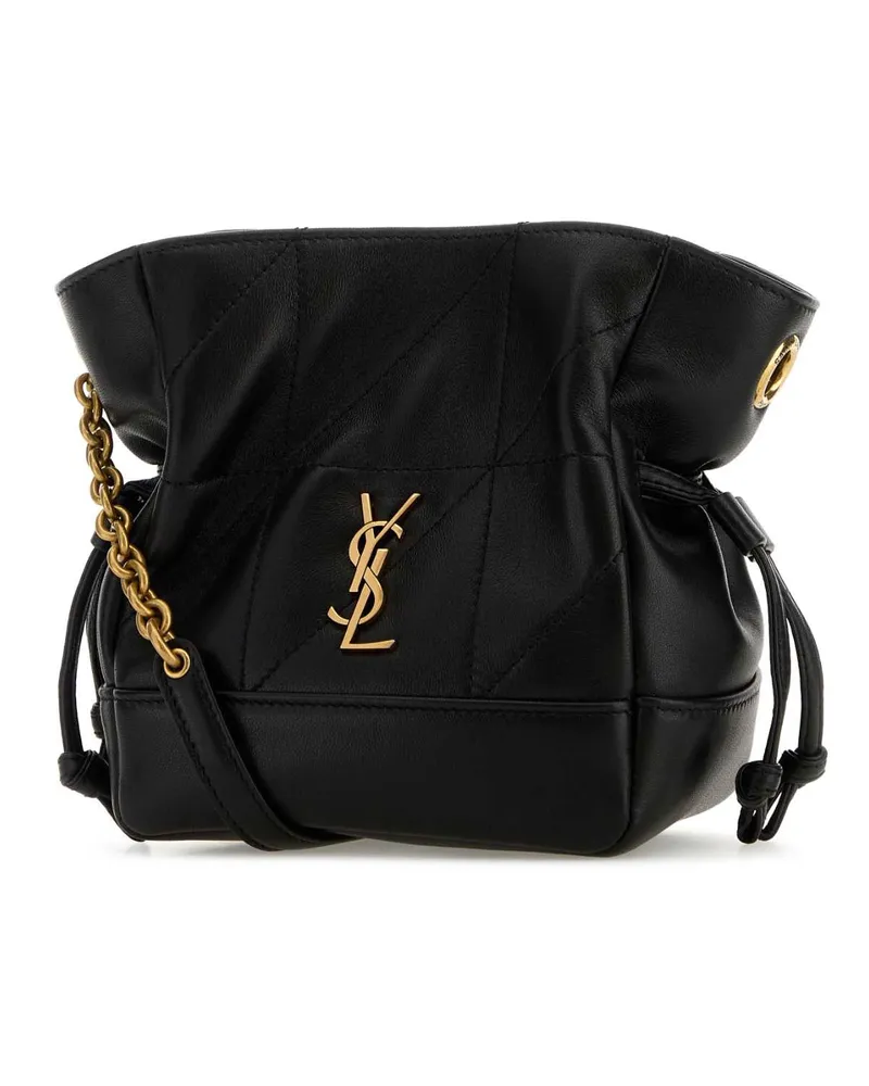Saint Laurent Women's Black Leather Mini Jamie Bucket Bag Nero Borse A Secchiello Black