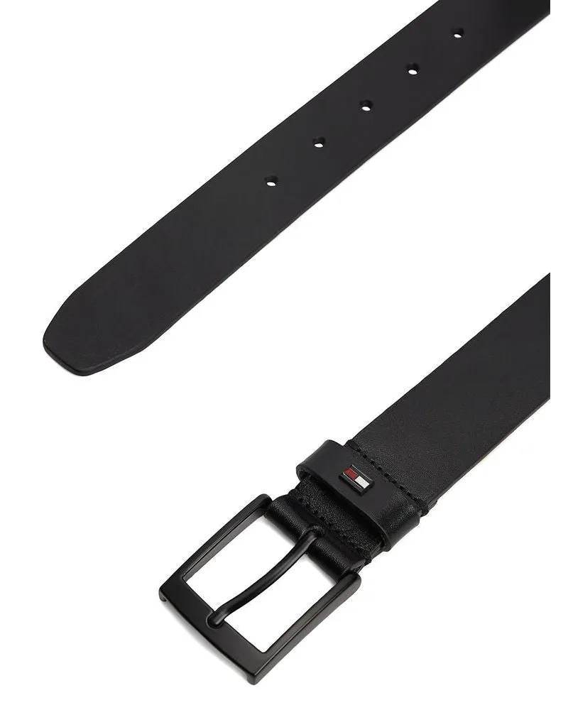Tommy Hilfiger Cow Full Grain Leather Belt — Black Black