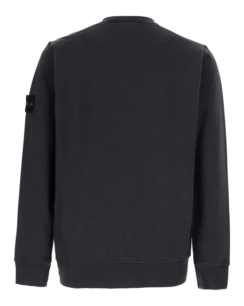 Stone Island Men's Crewneck Sweatshirt Grey Cotton Sweatshirts Sweater Gray