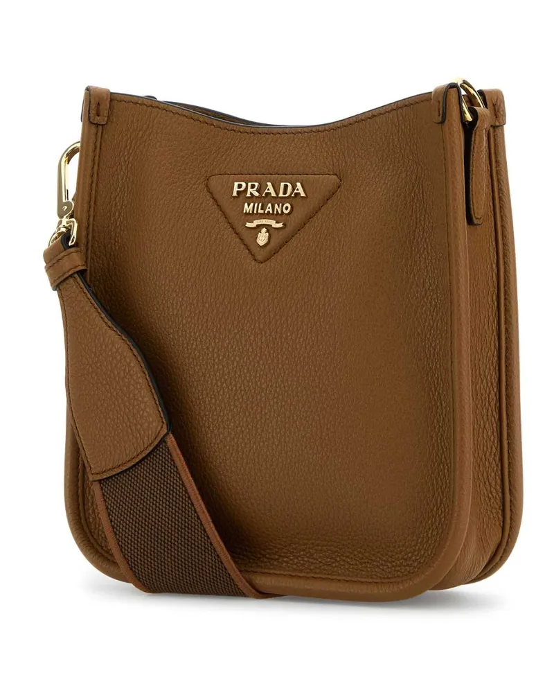 Prada Women's Vitello Leather Crossbody Bag Caramel Calfskin Brown