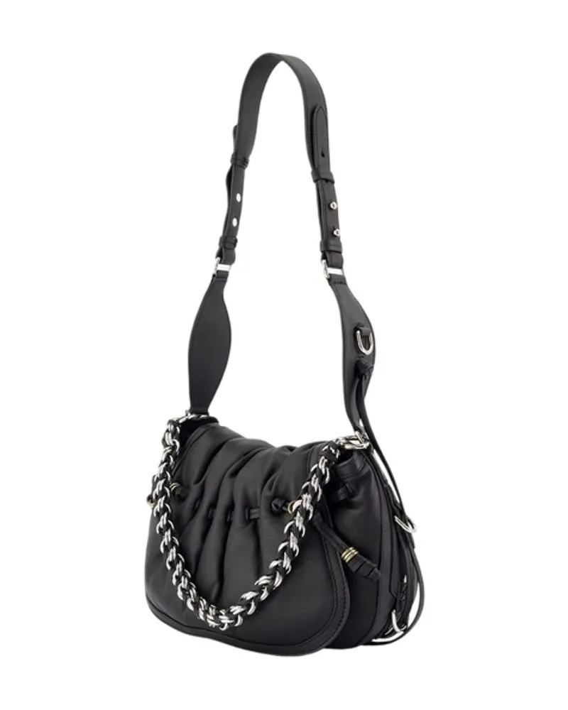 Isabel Marant Bolton Lambskin Leather Shoulder Bag — Black Black