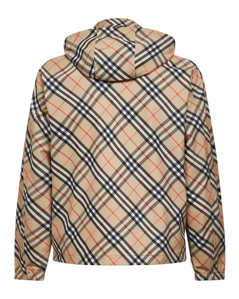Burberry Men's Check Hooded Jacket Archive Beige Polyester Bomber Beige