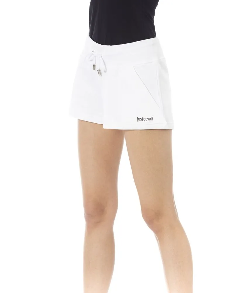 Just Cavalli White Cotton Womens Sweatshorts Clothing White