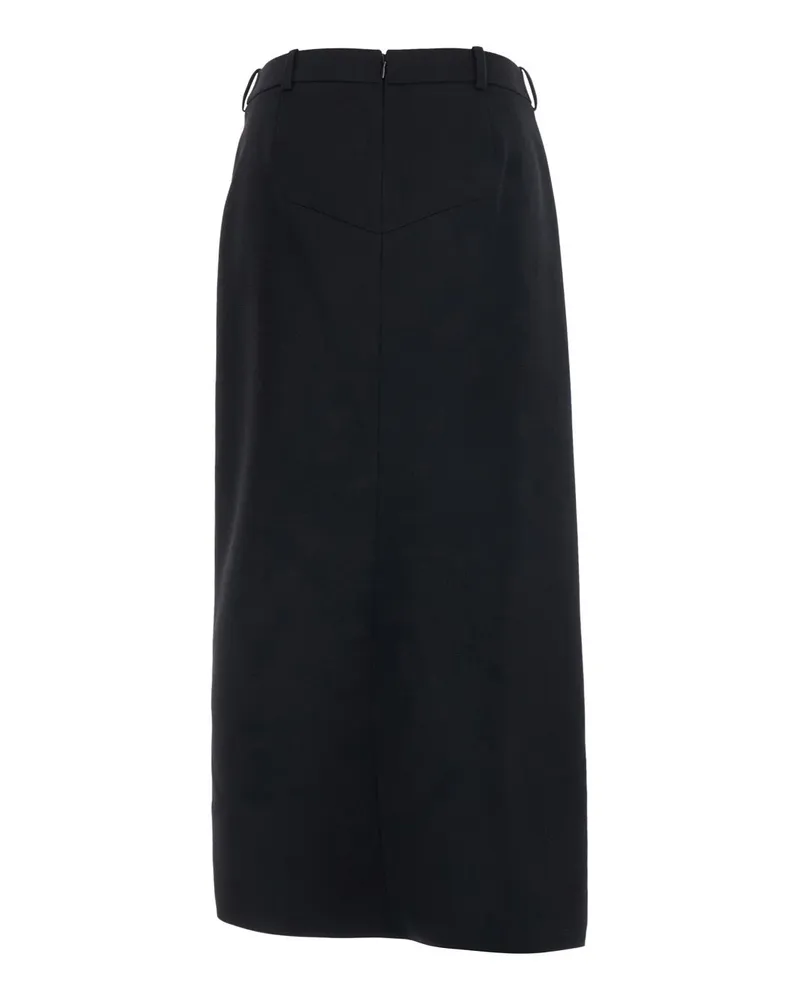 Givenchy Slashed Wool Skirt — Black Black