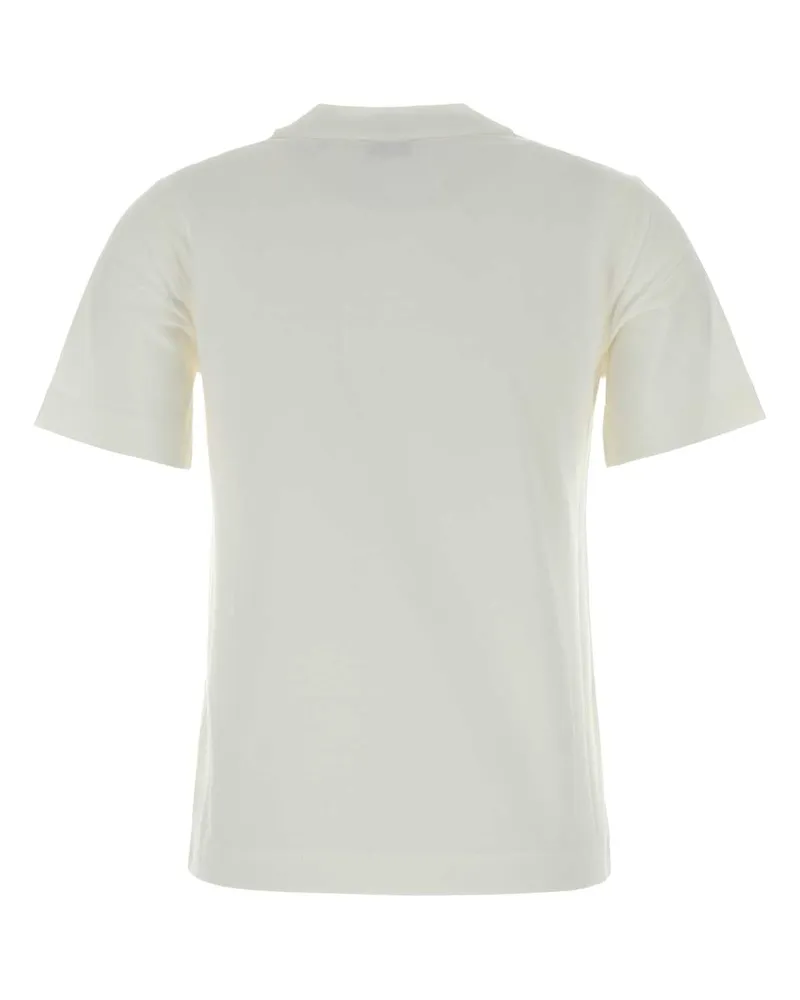 Burberry Women Logo-Embroidered Cotton T-Shirt White White