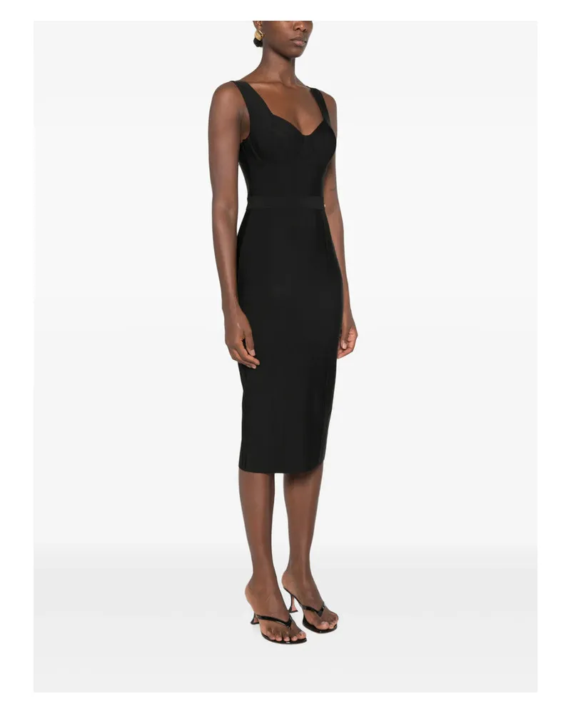 Elisabetta Franchi Panelled Sweetheart Neckline Dress — Black Black