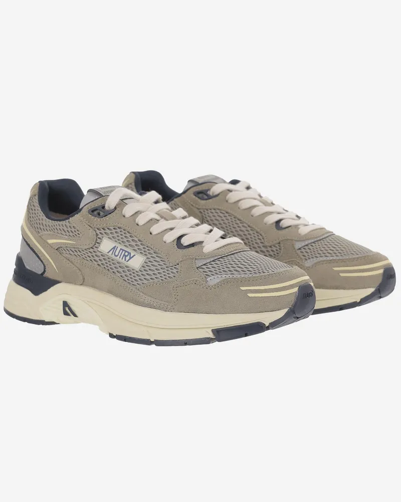 AUTRY Men's Sneakers Hyperway Multicolour Leather Trainers Beige