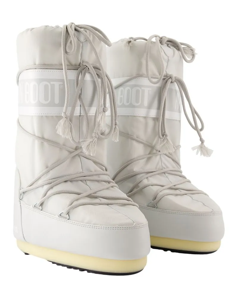 Moon Boot Women's Icon Boots - Moon Synthetic Grey Shoes Gray