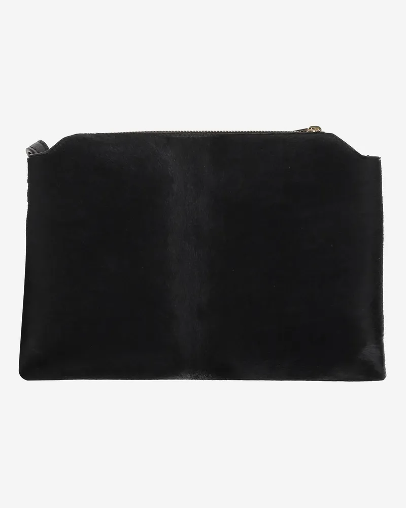 KHAITE Women's Lina Shoulder Bag Suede Leather Black Calfskin Satchels & Cross Body Black