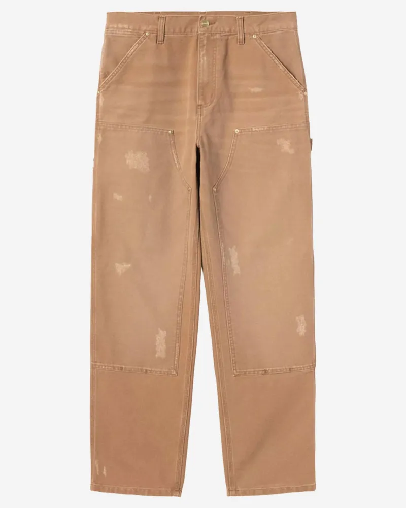 Carhartt WIP Men's Cotton Trousers With Double Knee Light Brown Brown