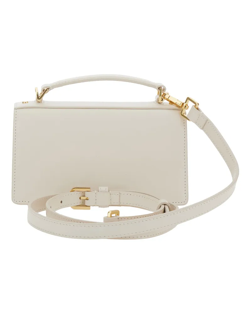 Golden Goose Women's Venezia White Handbag With Adjustable Strap Cow Leather Handbags Hand Bags White