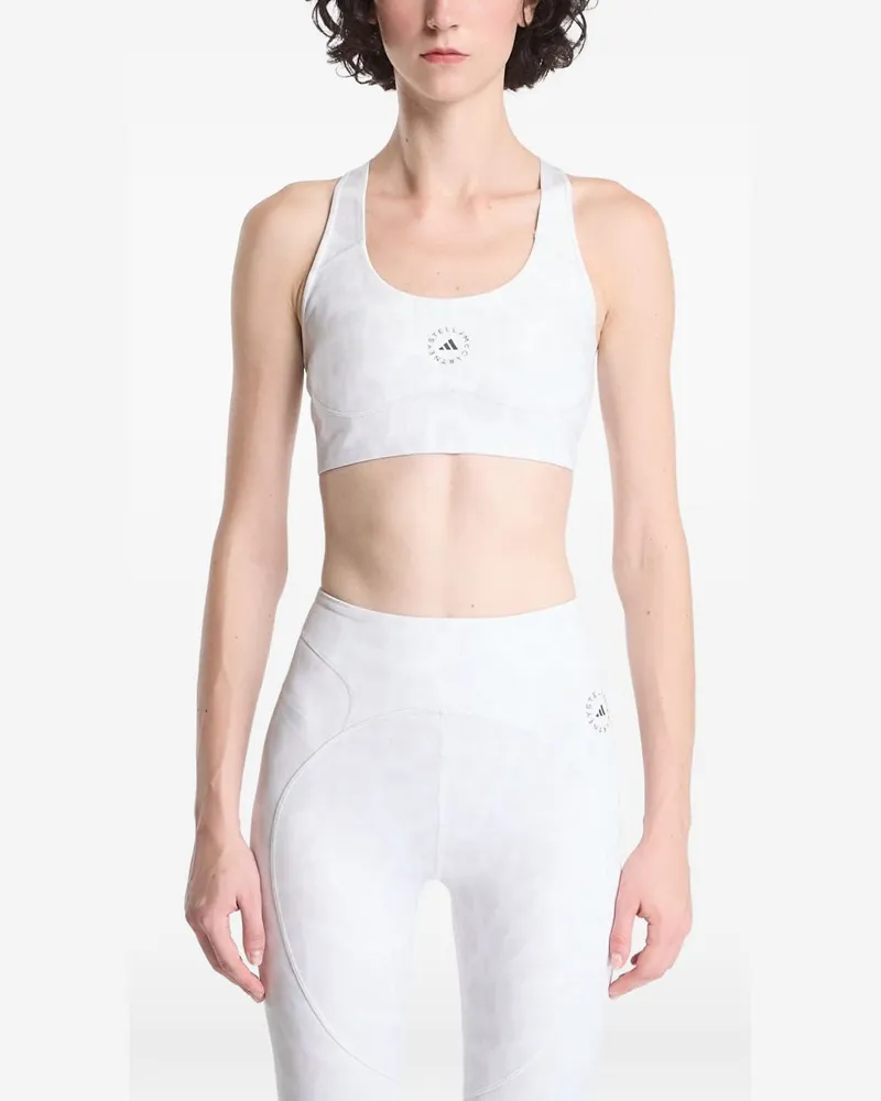 adidas Logo-Print Racerback Tank Top — White White