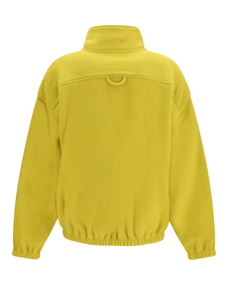 Rier Women's Polar High-Neck Zip Jacket Wax Fleece Wool Ovis Aries Knitwear Sweater Yellow