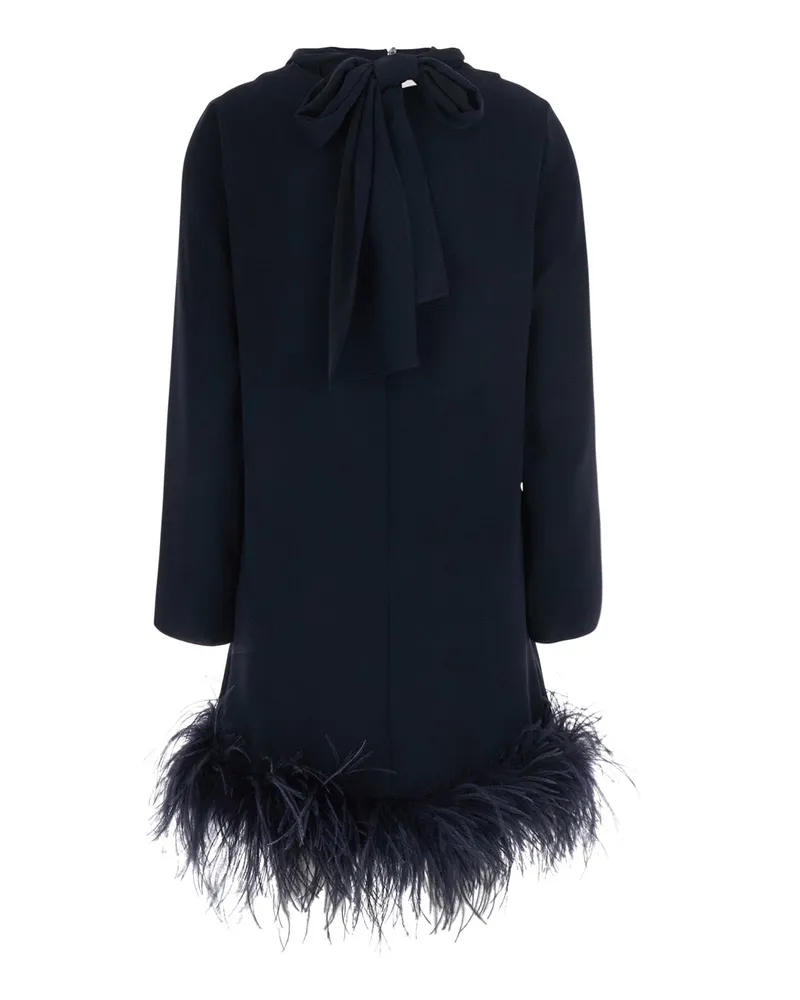 P.A.R.O.S.H. Women's Dress Feathers Black Tech Fabric Polyester Black