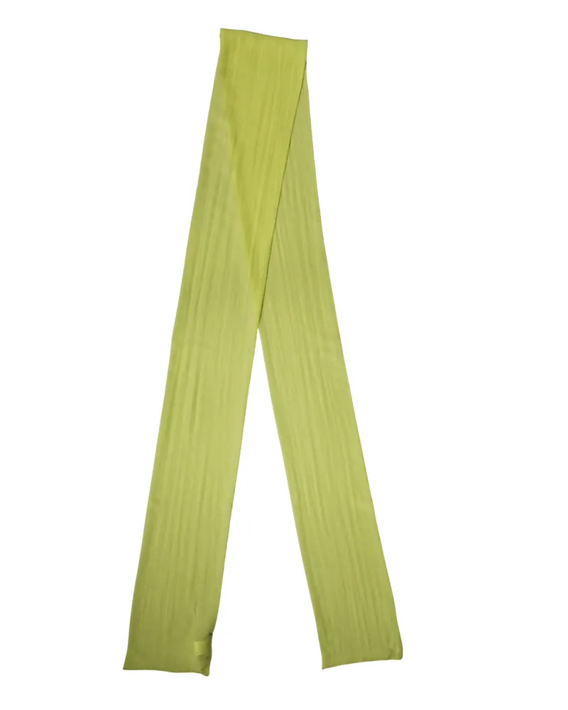 Dolce & Gabbana Women's Yellow Green Silk Sash Foulard Stole 292cm X 19cm Scarf Green