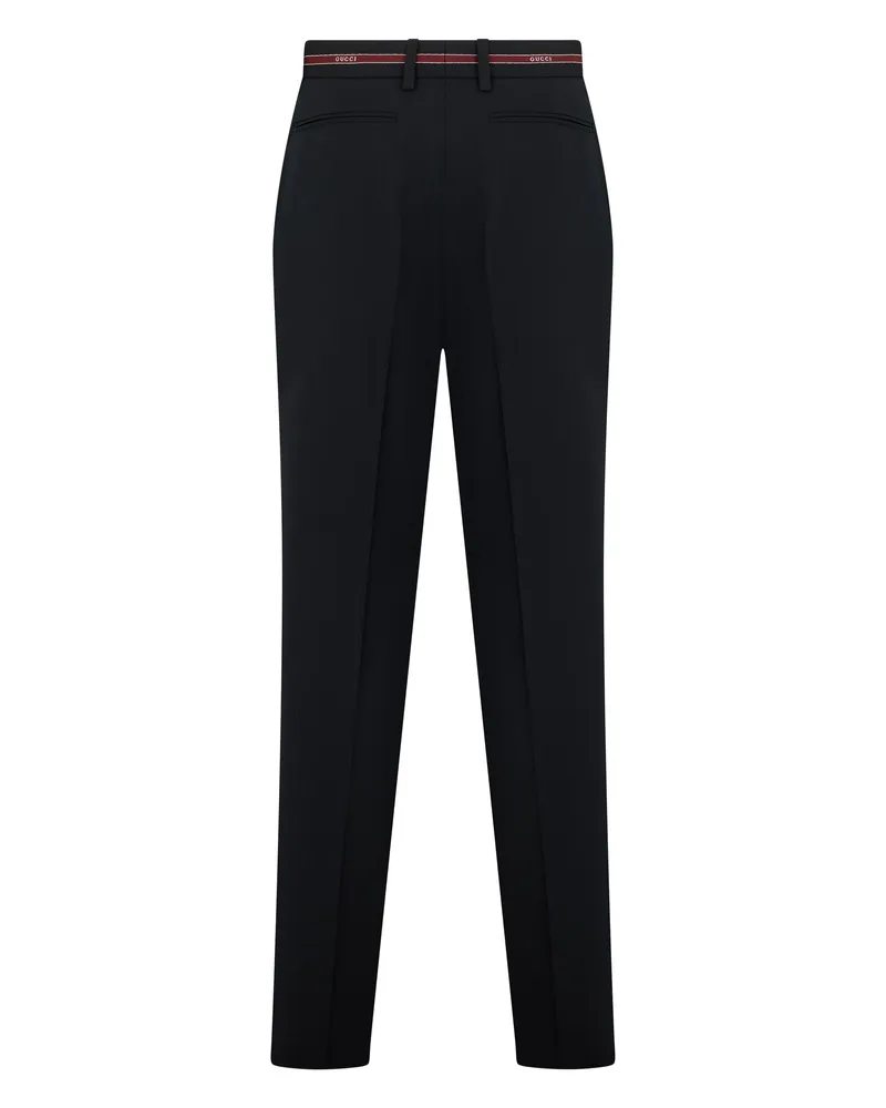 Gucci Women's Trousers High-Waisted Wool Black Skinny Black