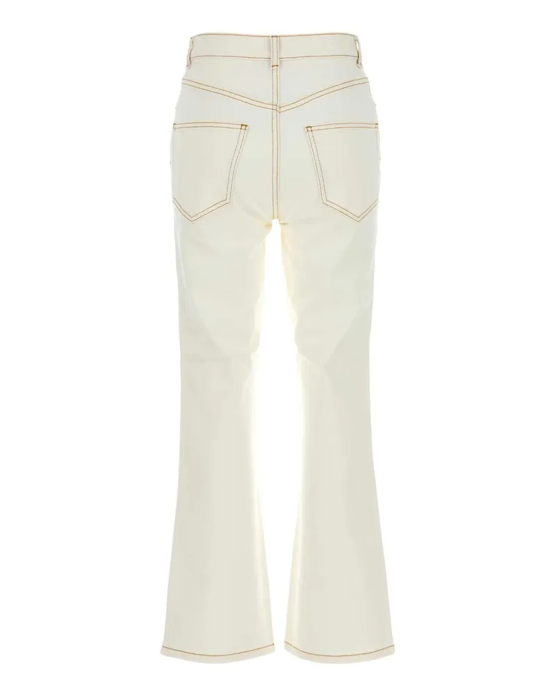 Tory Burch Women's White Denim Jeans Ivory Exterior: Cotton Elastane Ivory