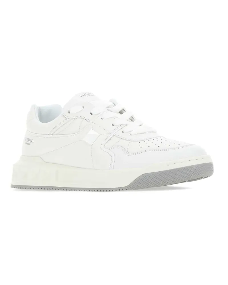 Valentino Garavani Men's White Nappa Leather One Stud Sneakers Biancobiancobiancobiancopastelgrey White