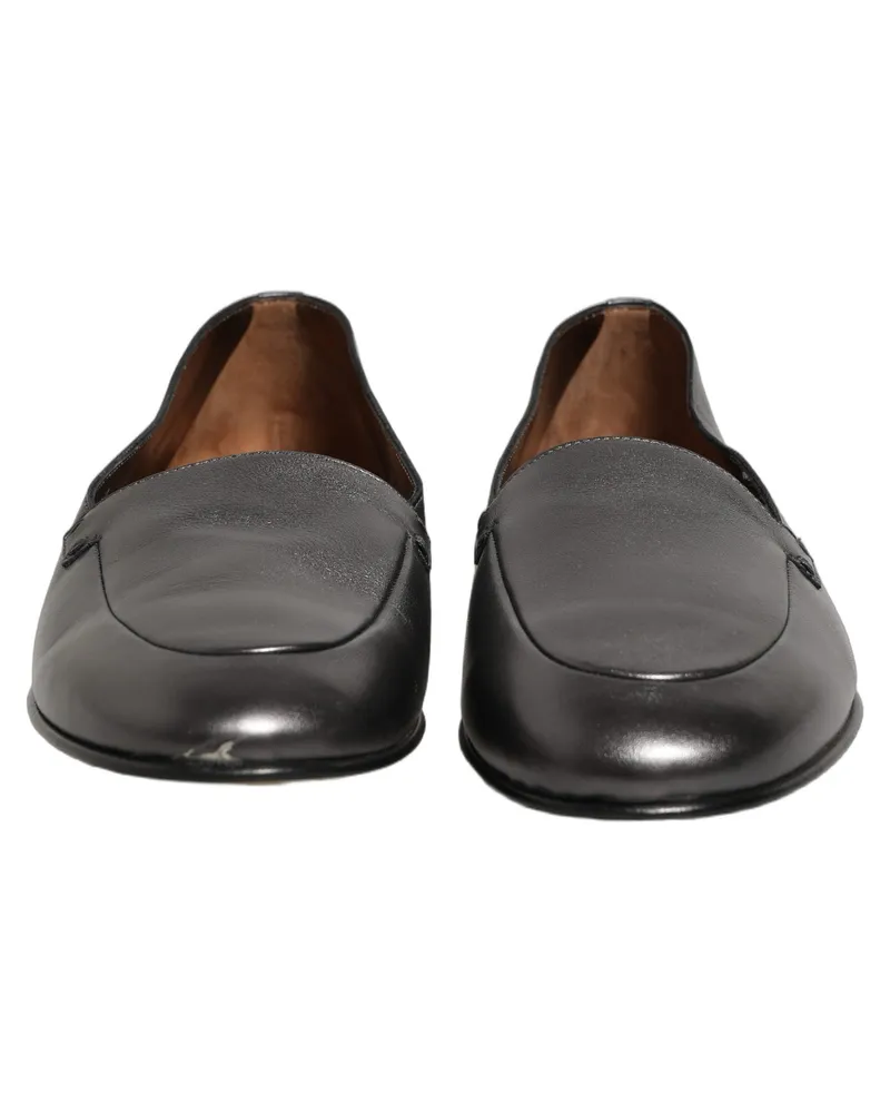 Dolce & Gabbana Men's Silver Leather Dg Logo Slip On Loafers Shoes Silver