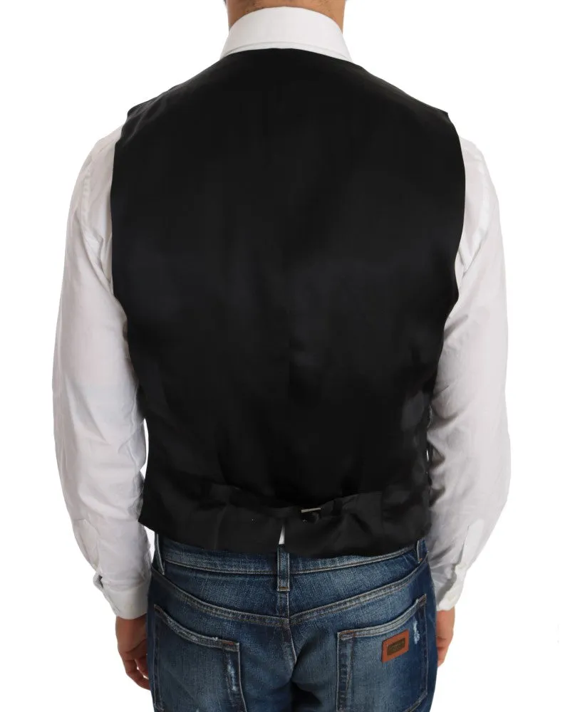 Dolce & Gabbana Wool-Silk Formal Vest — Black Black