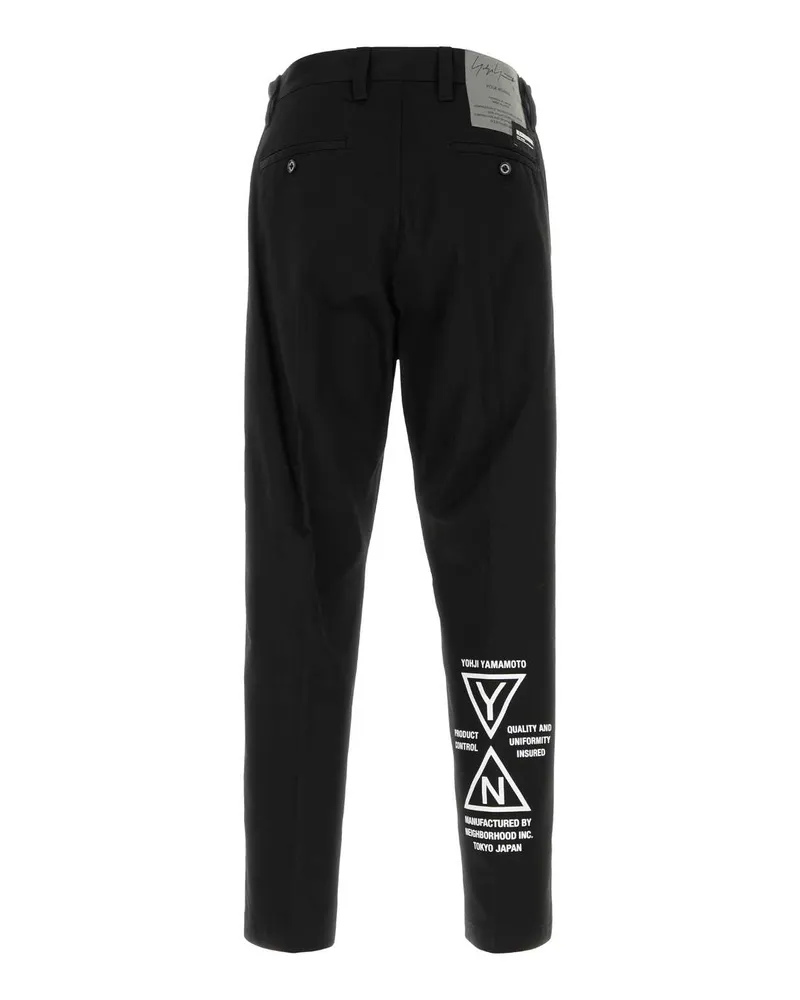 Yohji Yamamoto Men's Work Trousers Black Polyester Cotton Black